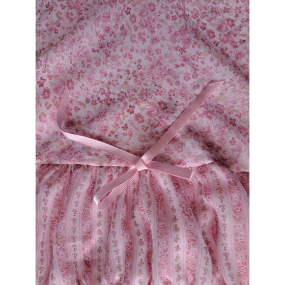 Vtg 90's Y2K Milkmaid Babydoll Floral Off-Shoulder Dress Bow 3/4 Hipnotix - Picture 2 of 9